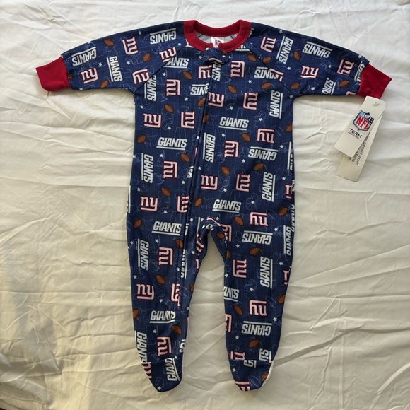 NWT New York Giants Full-Zip Onsie Sleeper - Picture 1 of 7